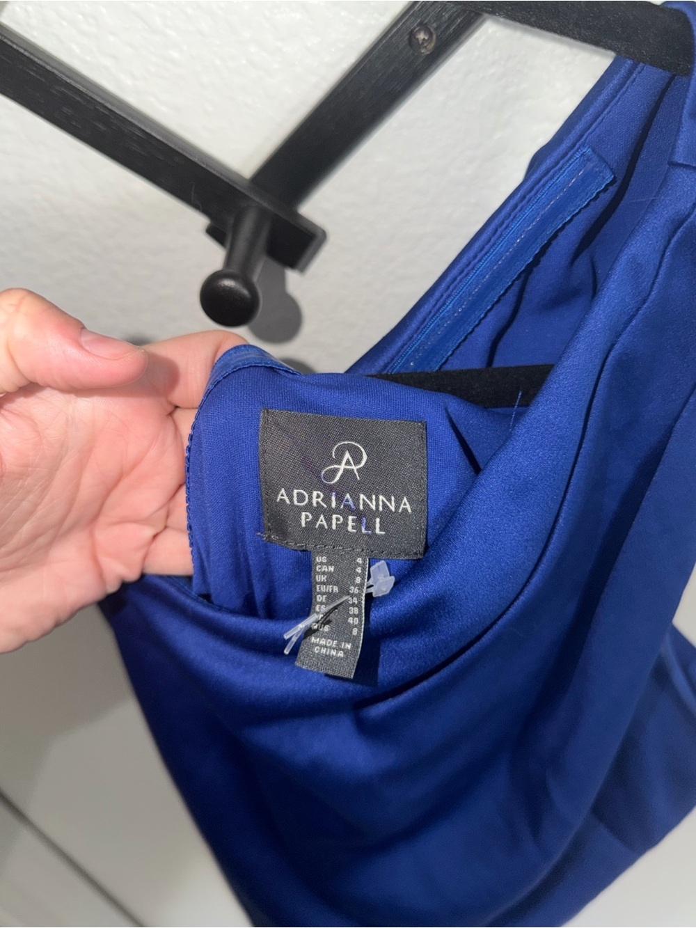 IAdrianna Papell One Shoulder Royal Blue Midi Dress Women’s Size 4 Cocktail - Picture 3 of 4